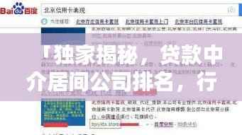 「独家揭秘，贷款中介居间公司排名，行业领军者一览无遗」