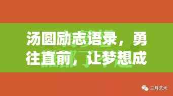汤圆励志语录，勇往直前，让梦想成真！