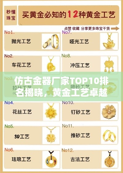 仿古金器厂家TOP10排名揭晓,黄金工艺卓越典范探寻